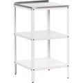 outdoor-kuecheninsel stahl weiss mit edelstahlplatte silber schmal vilama