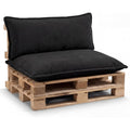 gutekissen palettenkissen set sitzkissen fuer europaletten palettenpolster gefuellt mit granuliertem poulirette-schaum pll schwarz set sitzkissen 120x80 rueckenlehne 120x40